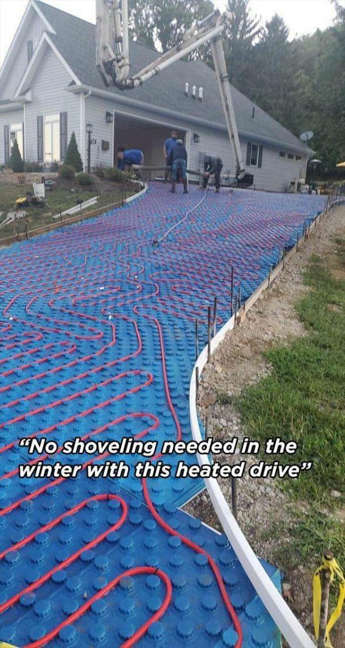 a heated driveway