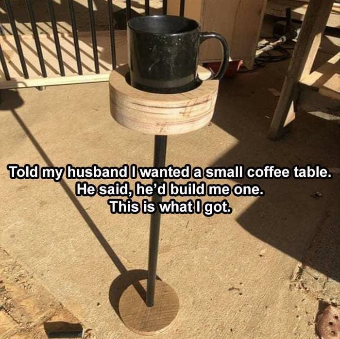 a small coffee table