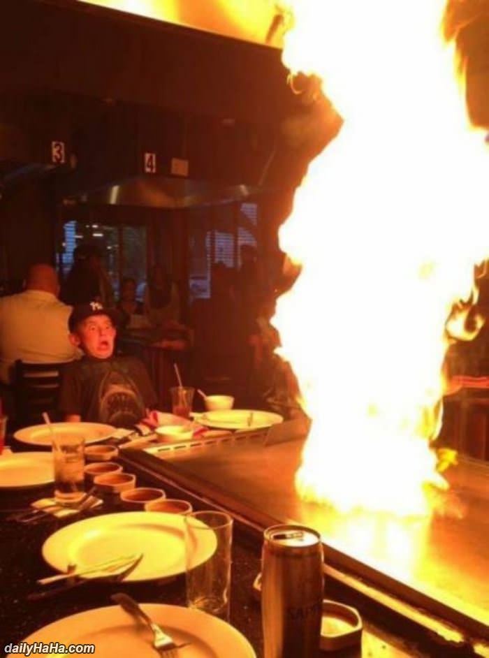 a first timer at hibachi funny picture