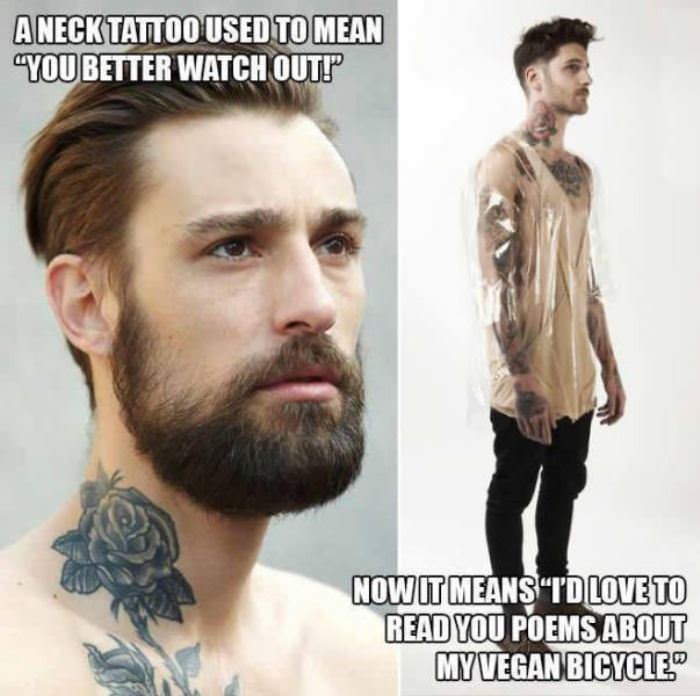 a neck tattoo funny picture