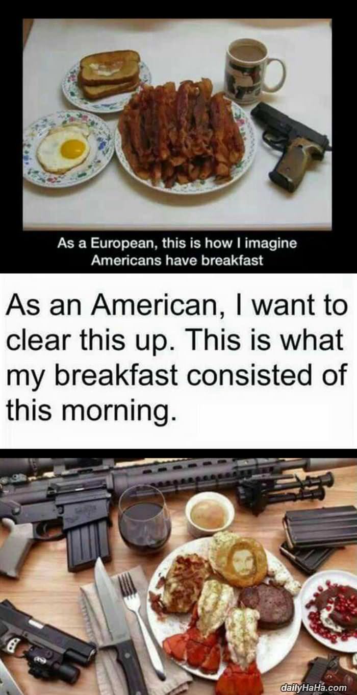 a real american breakfast funny picture
