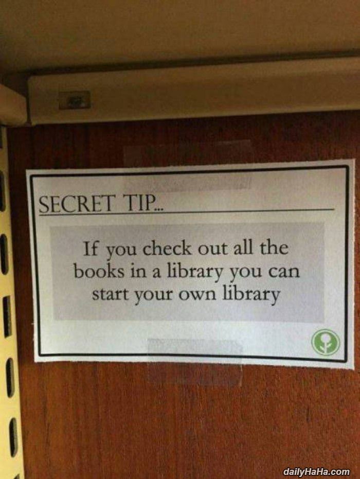 a secret library tip funny picture