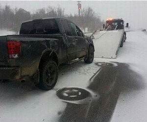a truck snow angel funny picture