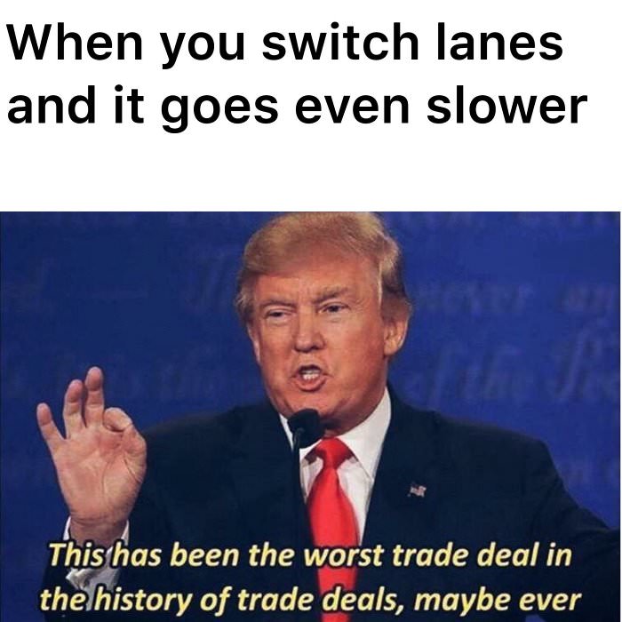 after switching lanes