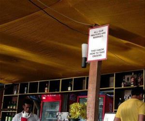 all of our waiters are married funny picture