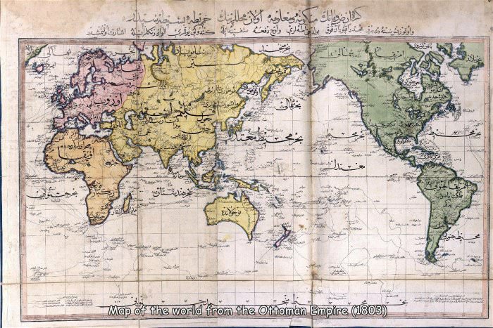an old map of the world