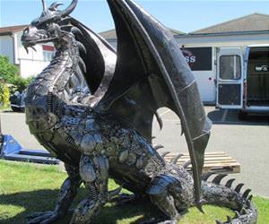 an awesome recycled dragon funny picture
