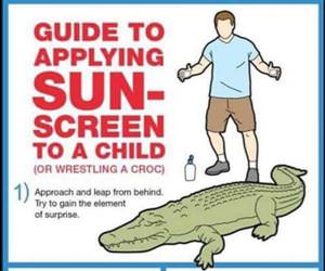 apply sunscreen to a child