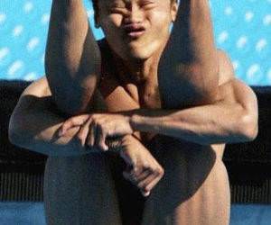 Asian funny face contest.