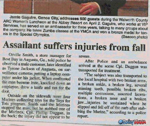 Assailant Suffers funny picture