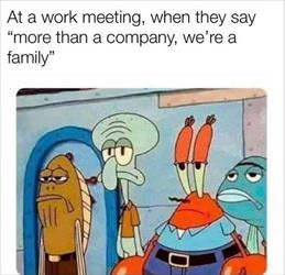 at a work meeting