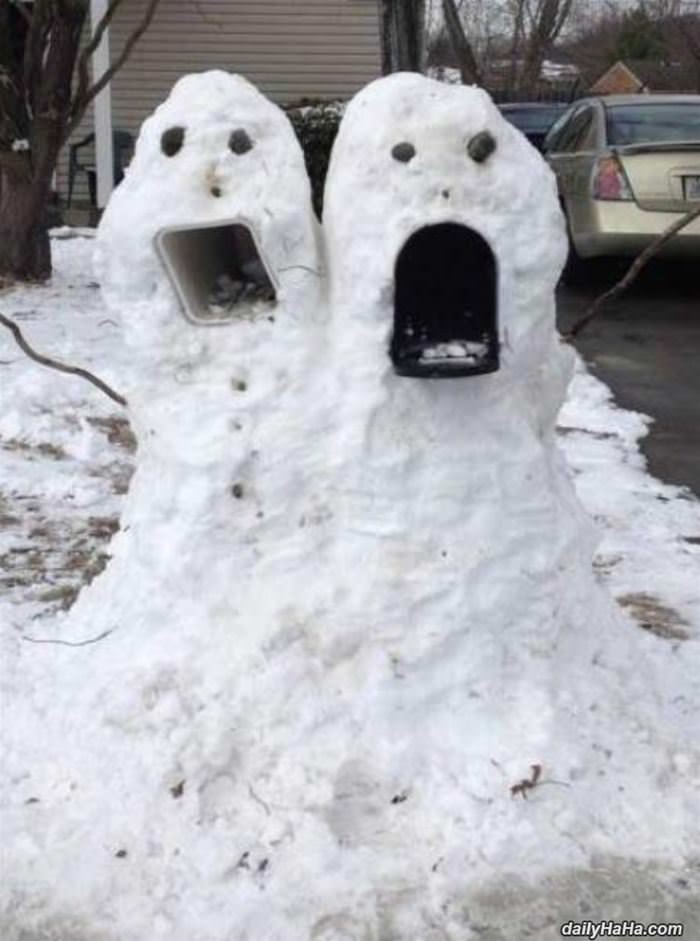 awesome mailbox snowman funny picture