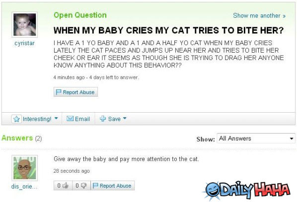 Baby vs Cat funny picture