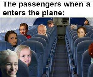 baby enters the plane