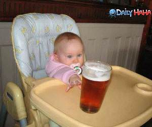 Baby wants beer