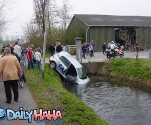 Car Stuck In Pond