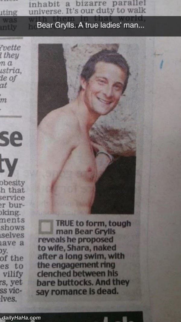 bear grylls ladies man funny picture
