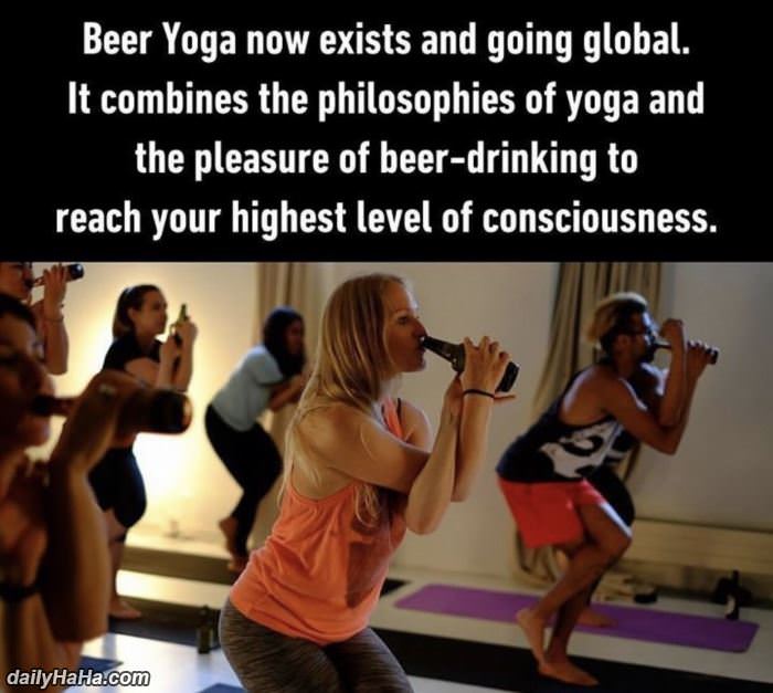 beer yoga funny picture