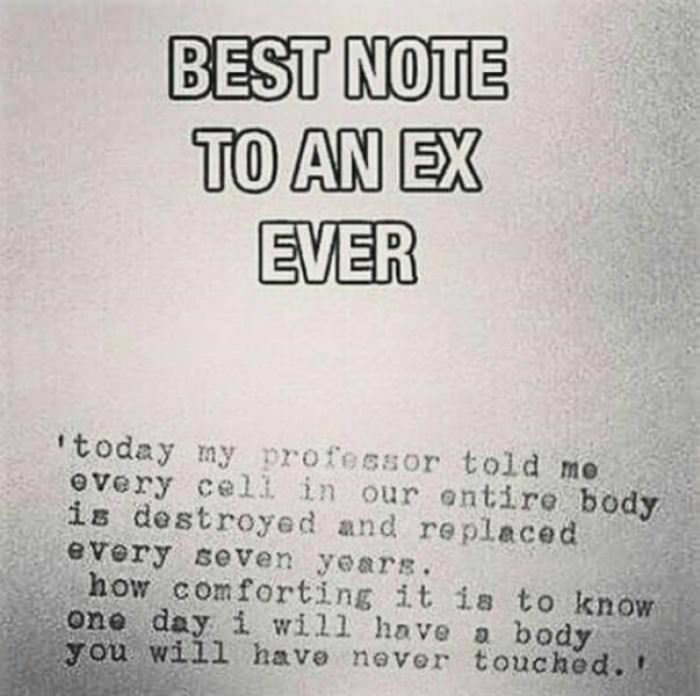 best note to my ex funny picture