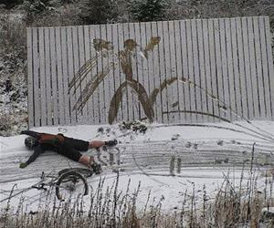 biking in the snow funny picture