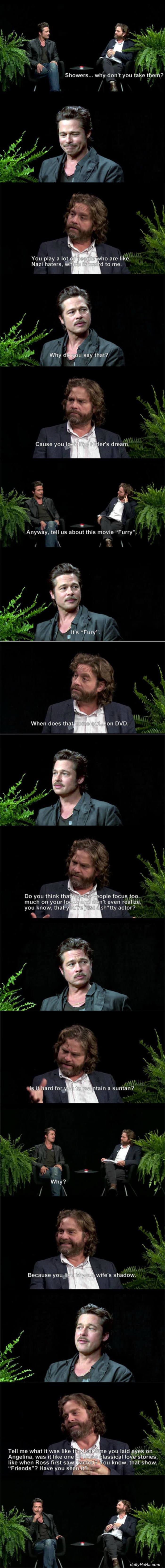 brad pitt interview funny picture