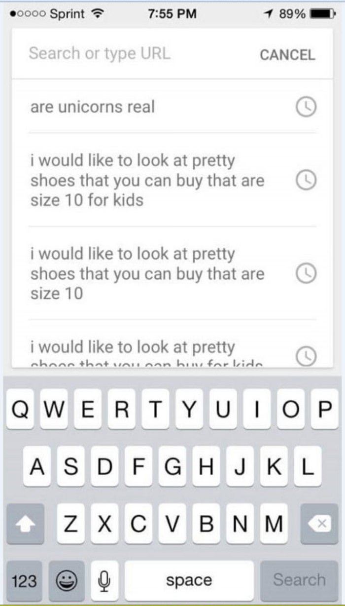 browser history of a 10 year old funny picture