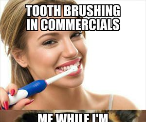brushing my teeth