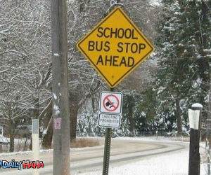 Bus Stop Ahead Funny Picture