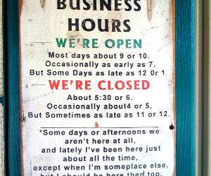 Business Hours Sign