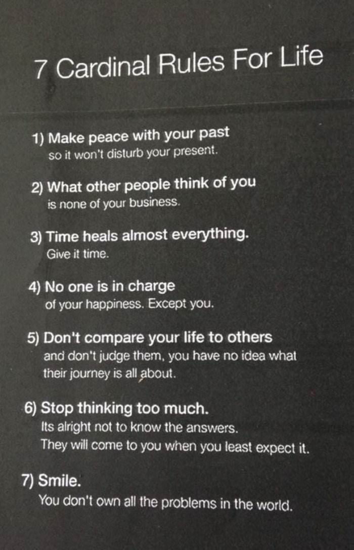cardinal rules for life funny picture