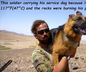 carrying his service dog
