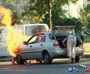 Car is on Fire - Funny pic