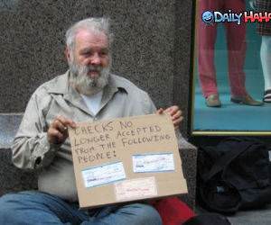 Checks Not Accepted Funny Picture