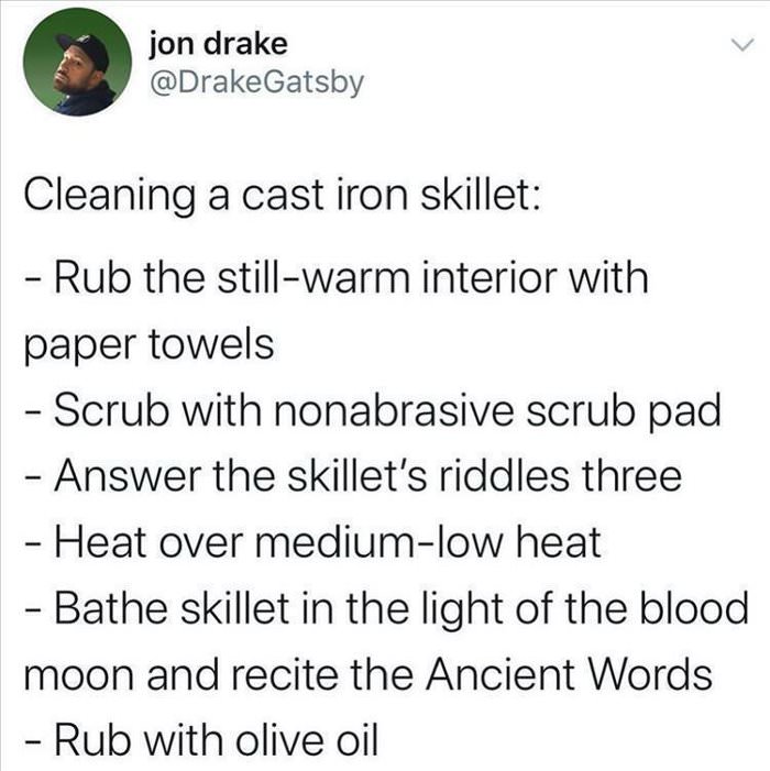 cleaning a skillet ... 2