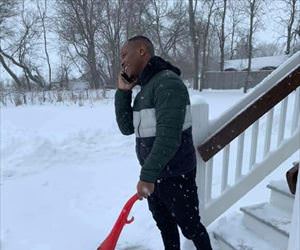 cleaning up the snow