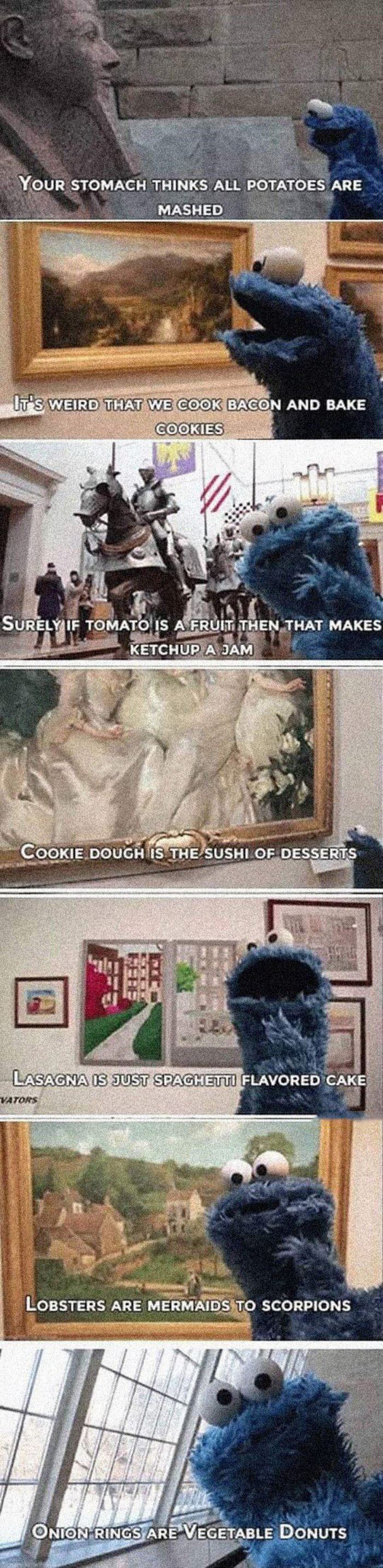 cookie monster thoughts funny picture