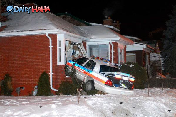 Cop Car Crashed Funny Pic