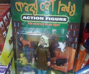 crazy cat lady action figure funny picture