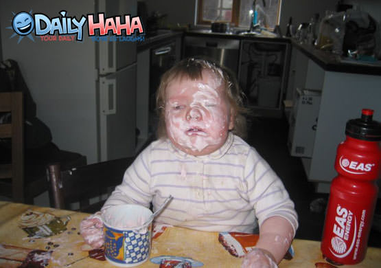 Ice cream covered face picture