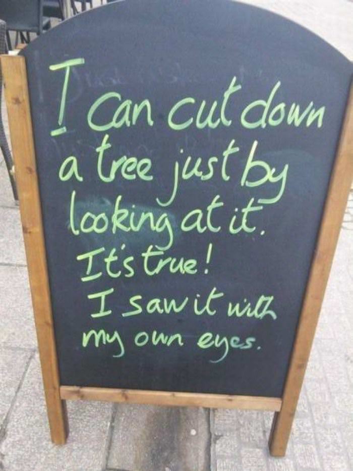 cutting down a tree with my eyes funny picture