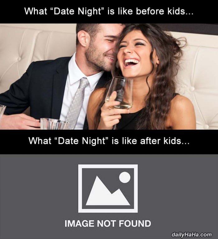 date night before and after kids funny picture