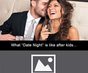 date night before and after kids funny picture