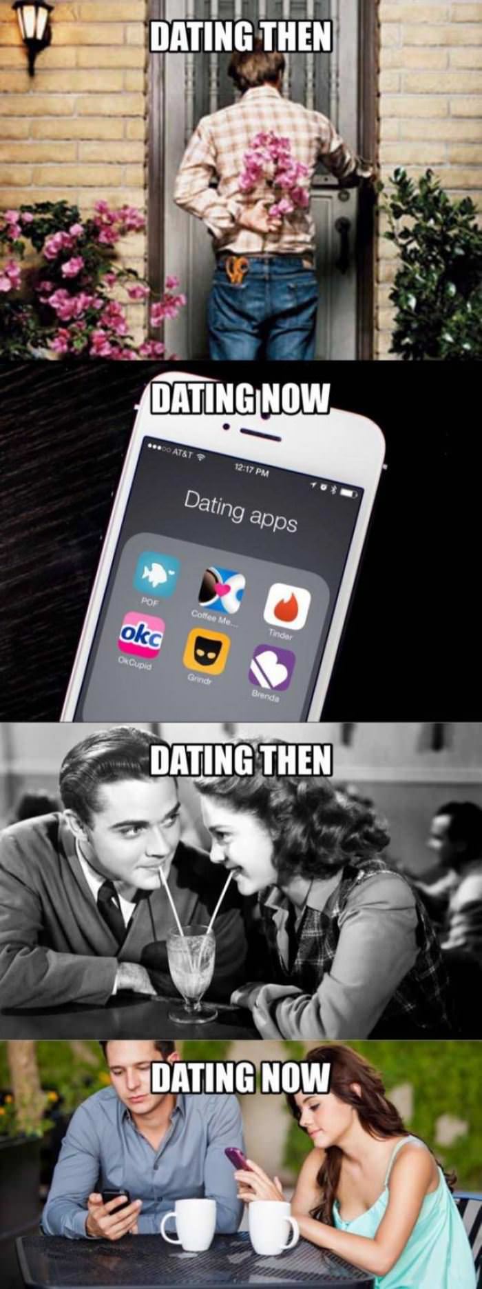 dating then and dating now funny picture