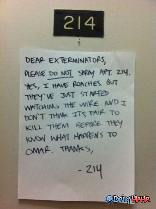 Dear Exterminators funny picture