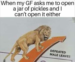 defeated male leaves