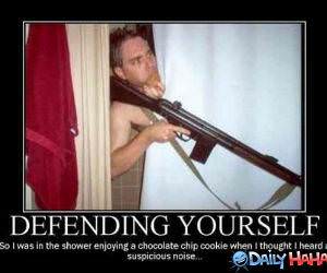 Defending Yourself funny picture