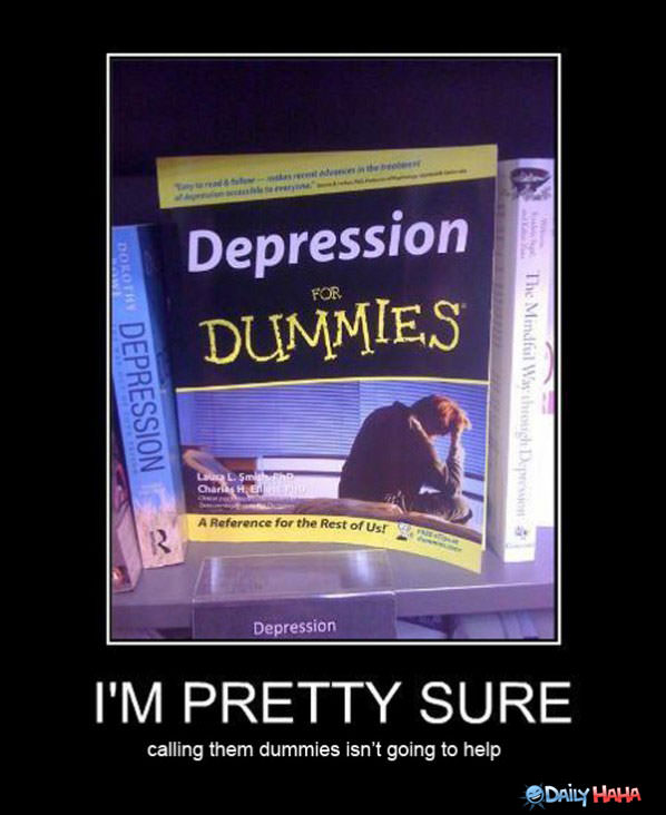 Depression for Dummies funny picture