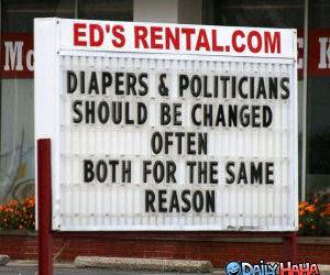 Diapers and Politicians funny picture