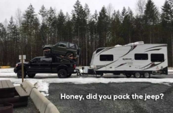 did you pack the jeep funny picture