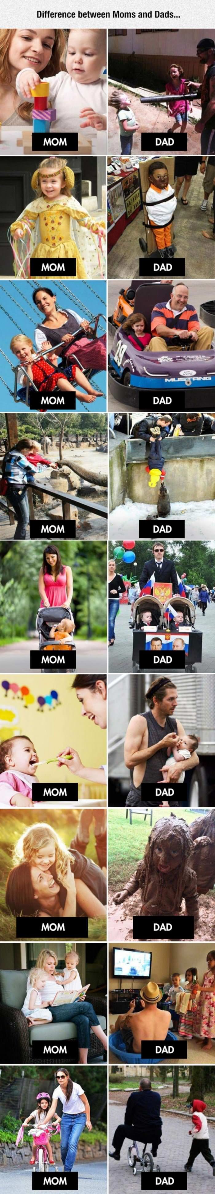difference between moms and dads funny picture